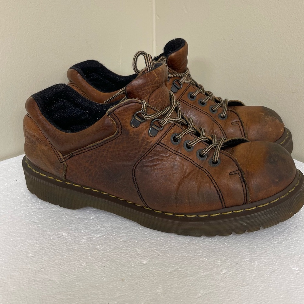 Dr Marten Tan Brown Leather Lace Up Oxford Loafers Size 13